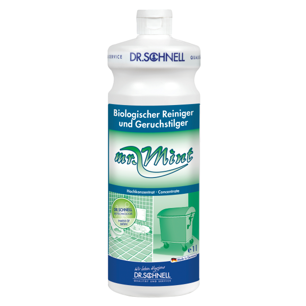 1 Liter Flasche Mr. Mint Sirup mit frischer Minznote für Getränke und Cocktails.