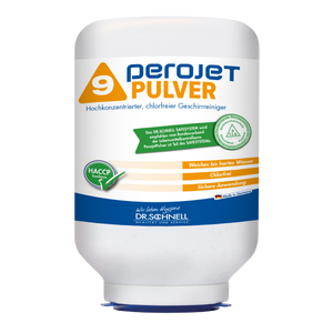 Perojet Pulver in vier 3 kg Kartuschen für effektive Reinigung in gewerblichen Küchen.