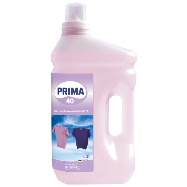 Prima 40, 3L Flasche aus BPA-freiem Kunststoff mit ergonomischem Design und weitem Öffnungsbereich.