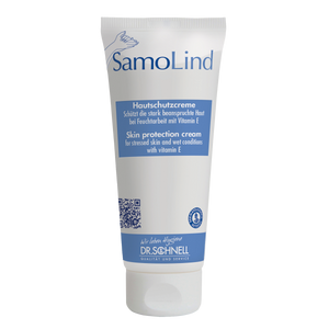 100ml tube of Samolind cream for sensitive skin with a rich, moisturizing texture.