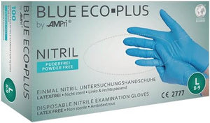 Blue Eco-Plus Nitril-Handschuhe, ungepudert, blau, Gr. L, 100 Stück