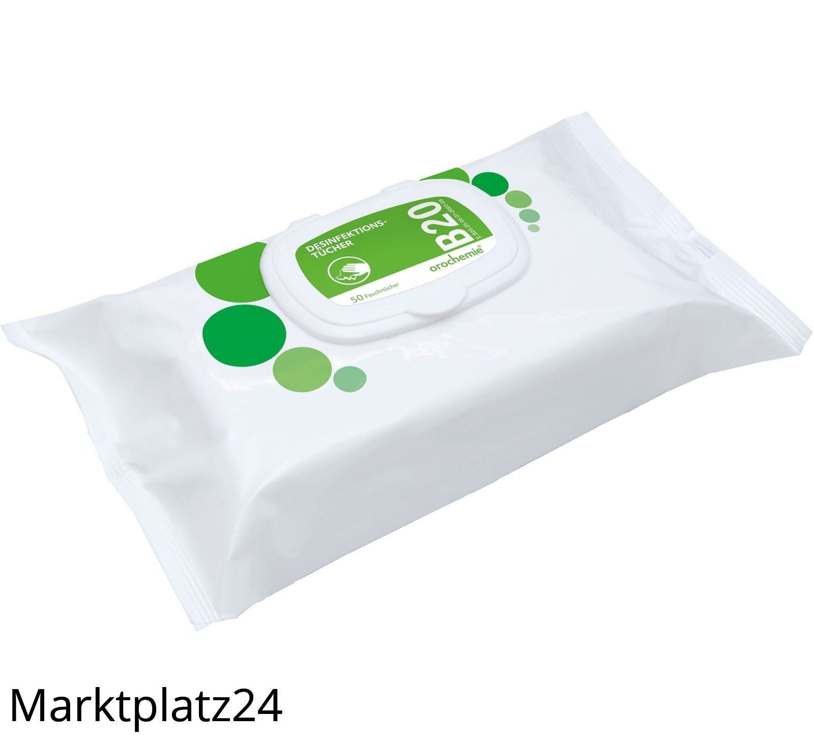 B 20 Desinfektionstücher, 1 Flowpack aï 50 Tücher  BAuA-Reg-Nr,: N-108011 - Marktplatz24