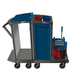 Grauer Abfalltrenner für Mobilette Vario Maxx mit praktischem Design und separaten Fächern.