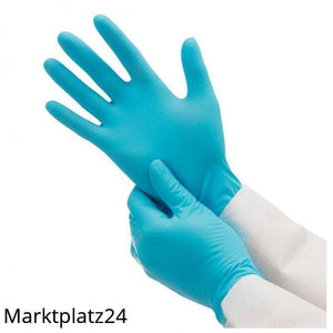 G10 puderfreie, blaue Nitril-Handschuhe Gr.M, 100 St/Box - Marktplatz24