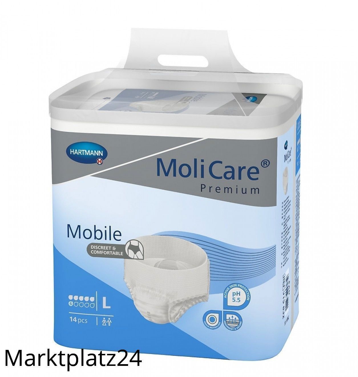 MoliCare Premium Mobile, 6 Tropfen, Gr. L, 14 St/Btl. - Marktplatz24