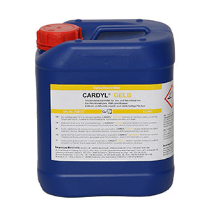 Cardyl Eiweißlöser Gelb Reinigungsmittel in einem 5 Liter Kanister.