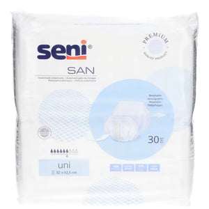 Seni San Uni Inkontinenzslips Größe 2 in einer Packung mit 30 Stück, atmungsaktiv und saugfähig.