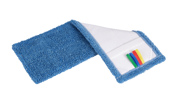Blauer BaseLoop Mopp mit 50 cm Breite und Tasche für einfache Reinigung und Aufbewahrung.