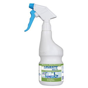 Weißer Handsprüher LEVANTE ECO, 600ml, leer mit verstellbarem Sprühkopf und ergonomischem Design.