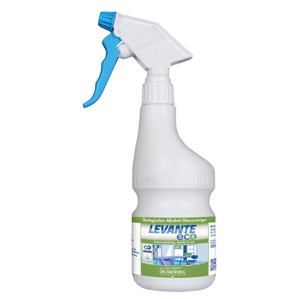 Weißer Handsprüher LEVANTE ECO, 600ml, leer mit verstellbarem Sprühkopf und ergonomischem Design.