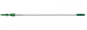OptiLoc Teleskopstange aus Aluminium mit grünen Griffen und Anschlussstück.