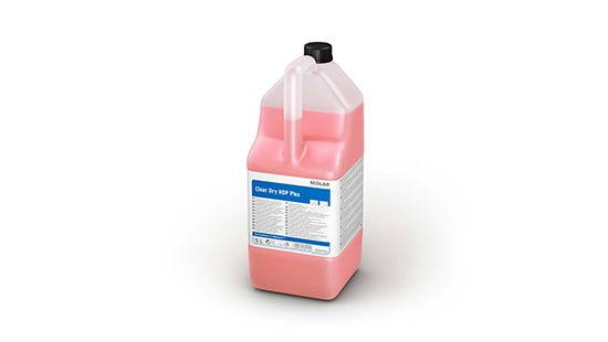 Ein 5L Kanister mit Clear Dry HDP Plus, einem effektiven Trockenmittel zur Feuchtigkeitsabsorption.