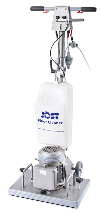 JÖST Bodenreinigungsmaschine mit 10L Wassertank und 1500W Leistung.