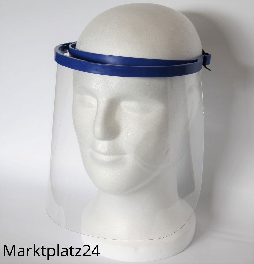 Gesichtsschild mit durchsichtigem auswechselbarem Schild, blau, 1 St. - Marktplatz24