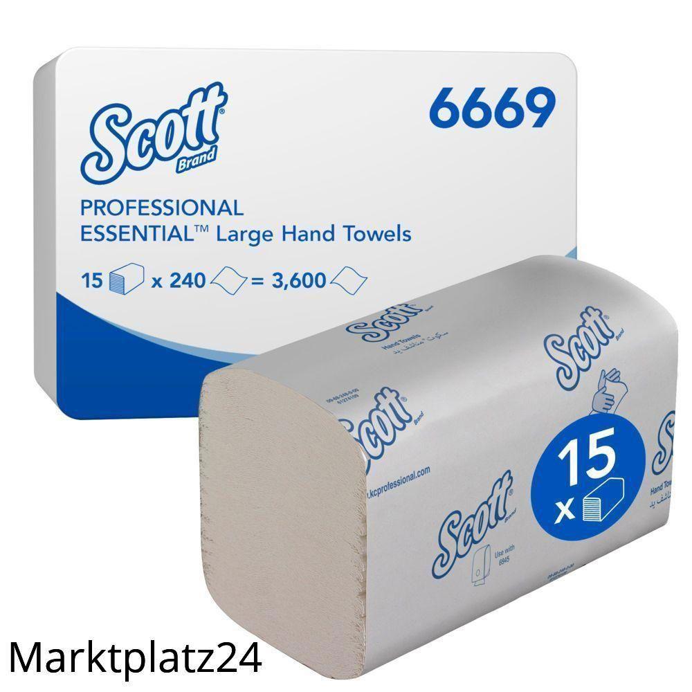 Handtücher SCOTT Xtra, 20x31,5cm, 1lg, weiß, AIRFLEX Material, interfold, 15 Clipsx240 Tü.(3.600Tü), Passender Spender:9962 - Marktplatz24