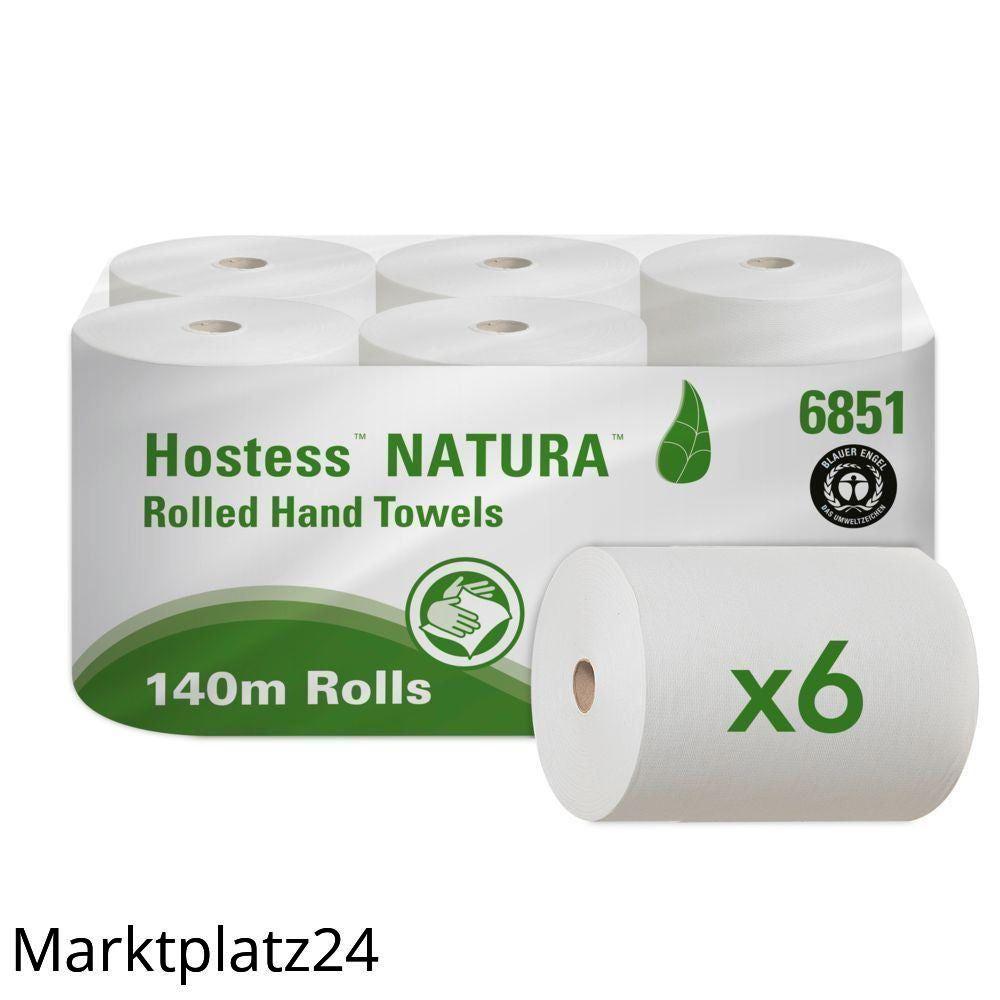 Handtuchpapier HOSTESS Natura, 20cmx140m, 2lg, weiß, 6 Ro. - Marktplatz24