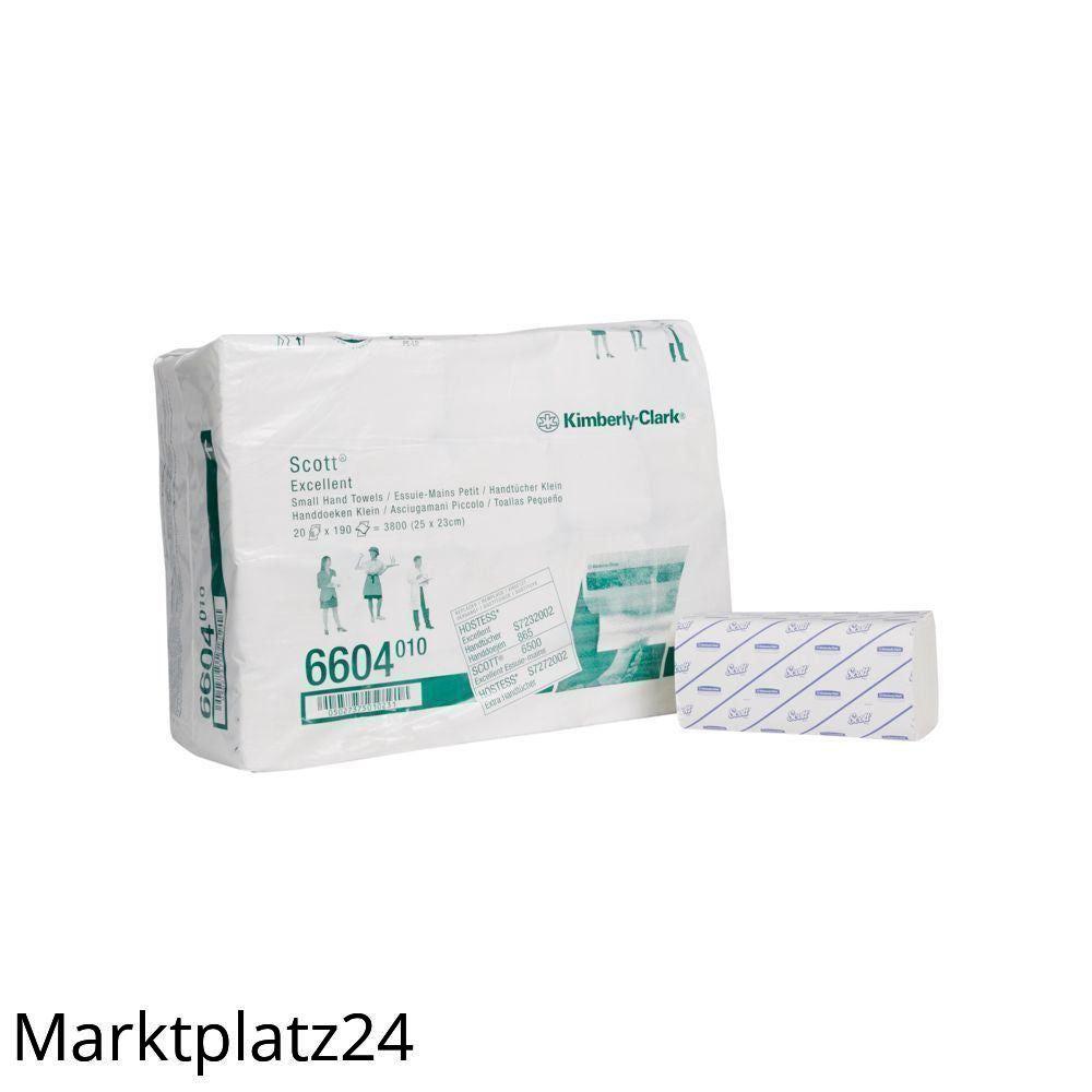 Handtuchpapier SCOTT Excellent, 25x23cm, 2lg, hochweiß, ZZ-Falzung, Tissue, klein, 20 Clipsx190 Tü. (3800Tü), Passender Spender:6974 - Marktplatz24