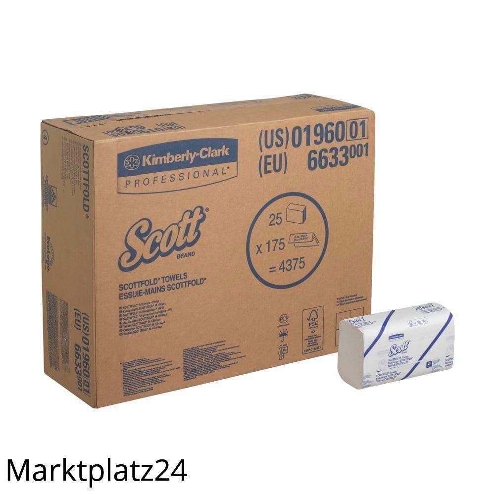 Handtuchpapier SCOTT SCOTTFOLD, 20,6x31,5cm, 1lg, weiß, 25x175 Tü. - Marktplatz24