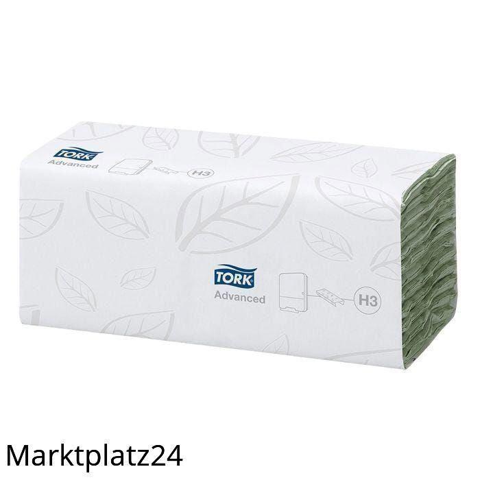 Handtuchpapier Tork Advanced, 25x31cm, 2lg, grüne, Lagenfalzung, Tissue-Qualität, Der blaue Engel, H3 System, 20x120 St. - Marktplatz24