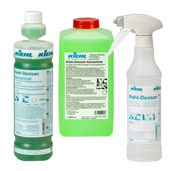 Leere 500ml Sprühflasche aus Kunststoff für Desisan Konzentrat zur Desinfektion von Oberflächen.