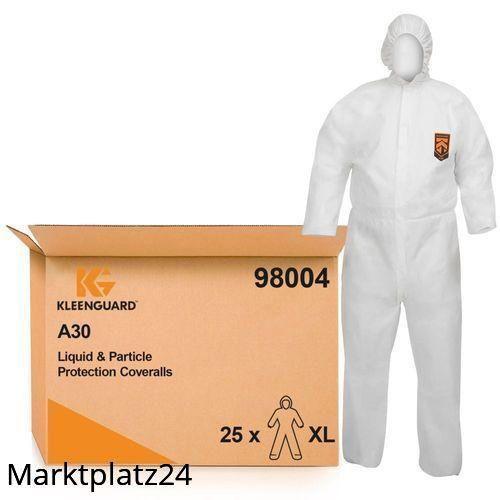 KLEENGUARD A30 Schutzanzug, m. Kap.,weiß,Gr.XL, 1 St. - Marktplatz24