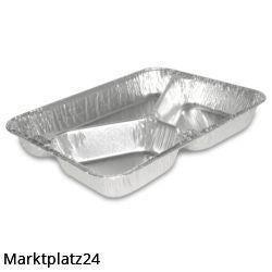 Alu-Menüschale, 3-geteilt, tief, 227x177x30mm, R881G, 100 St/Krt. - Marktplatz24