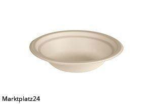 Bagasse-Suppenteller, Ã˜18cm, braun, 16x50 St/Krt. - Marktplatz24