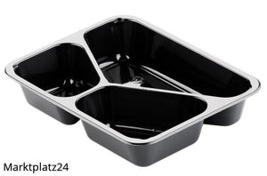 Duni Menueschalen C-PET - 3-geteilt, schwarz, 225x175x43 300 St/Krt. - Marktplatz24