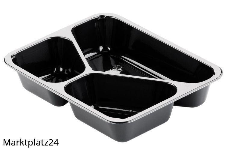 Duni Menueschalen C-PET - 3-geteilt, schwarz, 225x175x43 300 St/Krt. - Marktplatz24
