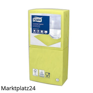 Tork Cocktailserviette 2lg, 24x24cm, lemone, 1/4Falz, 12x200 St/Krt. - Marktplatz24