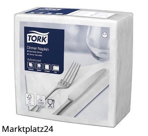 Tork Dinnerserviette, 2lg., 39x39cm, weiß, 1/4 Falz, 12x150 St/Krt. - Marktplatz24