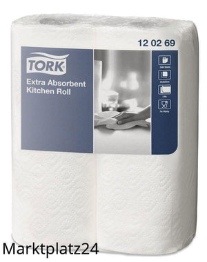 Tork Extra Saugfähige Küchenrolle 24,6x23cm, 2lg Tissue hochw., 12x2 Ro/Krt. - Marktplatz24