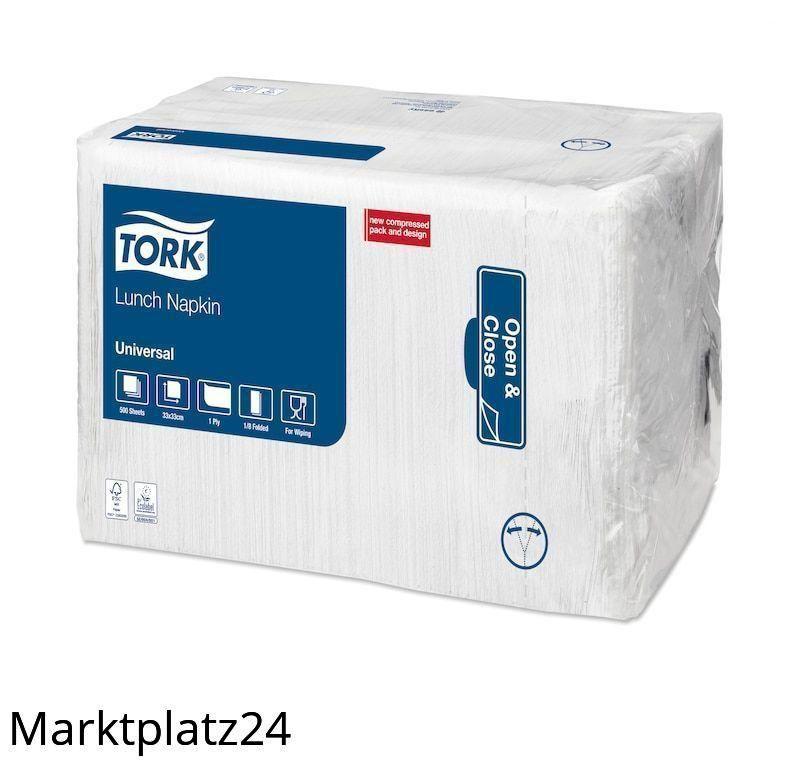 Tork Lunchserviette, 32,5x32,5cm, 1lg, 1/8 Falz, weiß, 8x500 St/Krt. - Marktplatz24