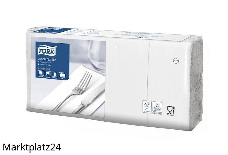 Tork Lunchserviette,2lg.,33x33cm, weiß, 1/8Head Falz, 10x200 St/Krt. - Marktplatz24