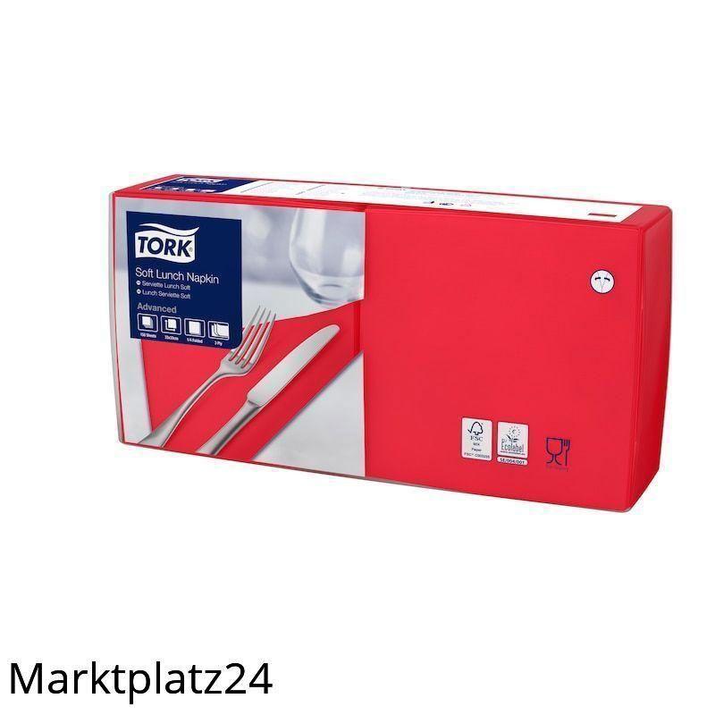 Tork Soft Lunchserviette,3lg,33x33cm, rot, 1/4Falz, 10x150 St/Krt. - Marktplatz24
