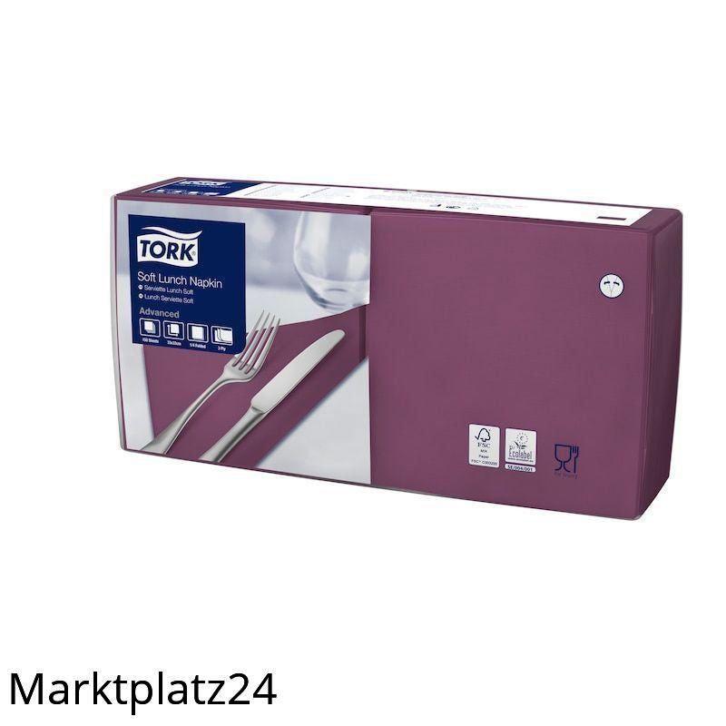 Tork Soft Lunchserviette,3lg,33x33cm, violett, 1/4Falz, 10x150 St/Krt. - Marktplatz24