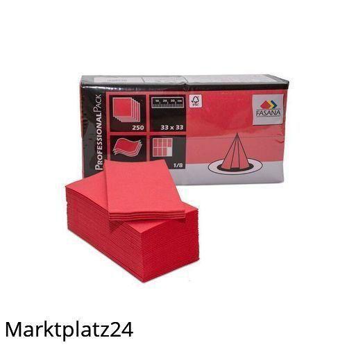 Zelltuch-Serviette, 33x33cm,3lg,1/8Falz, rot, 4x250 St/Krt. - Marktplatz24