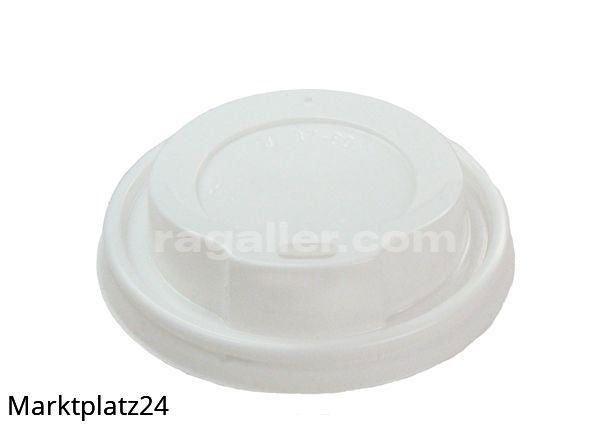 Deckel mit Trinkloch für Coffee-Cup, 8/10oz, Ã˜80mm, weiß, 10x100 St/Krt. Passend für # 570500 - Marktplatz24