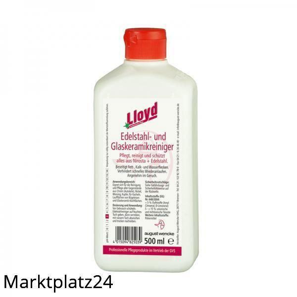 Lloyd Edelstahl- u. Glaskeramikreiniger, 500ml Flasche - Marktplatz24