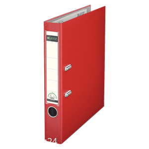 Der LYRECO Ordner A4 80mm in Rot hat einen robusten Karton-Einband und ein praktisches Griffloch.