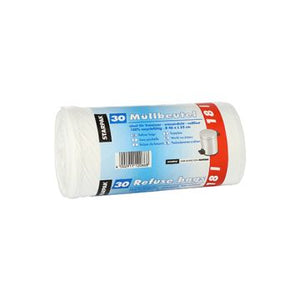 Ver- und Entsorgung -Müllbeutel, LDPE, 18L,weiß, 52x46cm, 18my, 30 St/Ro.