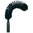 Schwarze, gebogene Rohrbürste mit Borsten.