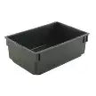 Anthrazitfarbene Aufbewahrungsbox aus Rezyklat mit 15L Fassungsvermögen.