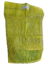 Gelbes Wäschenetz aus Polyester mit Kordelzug.