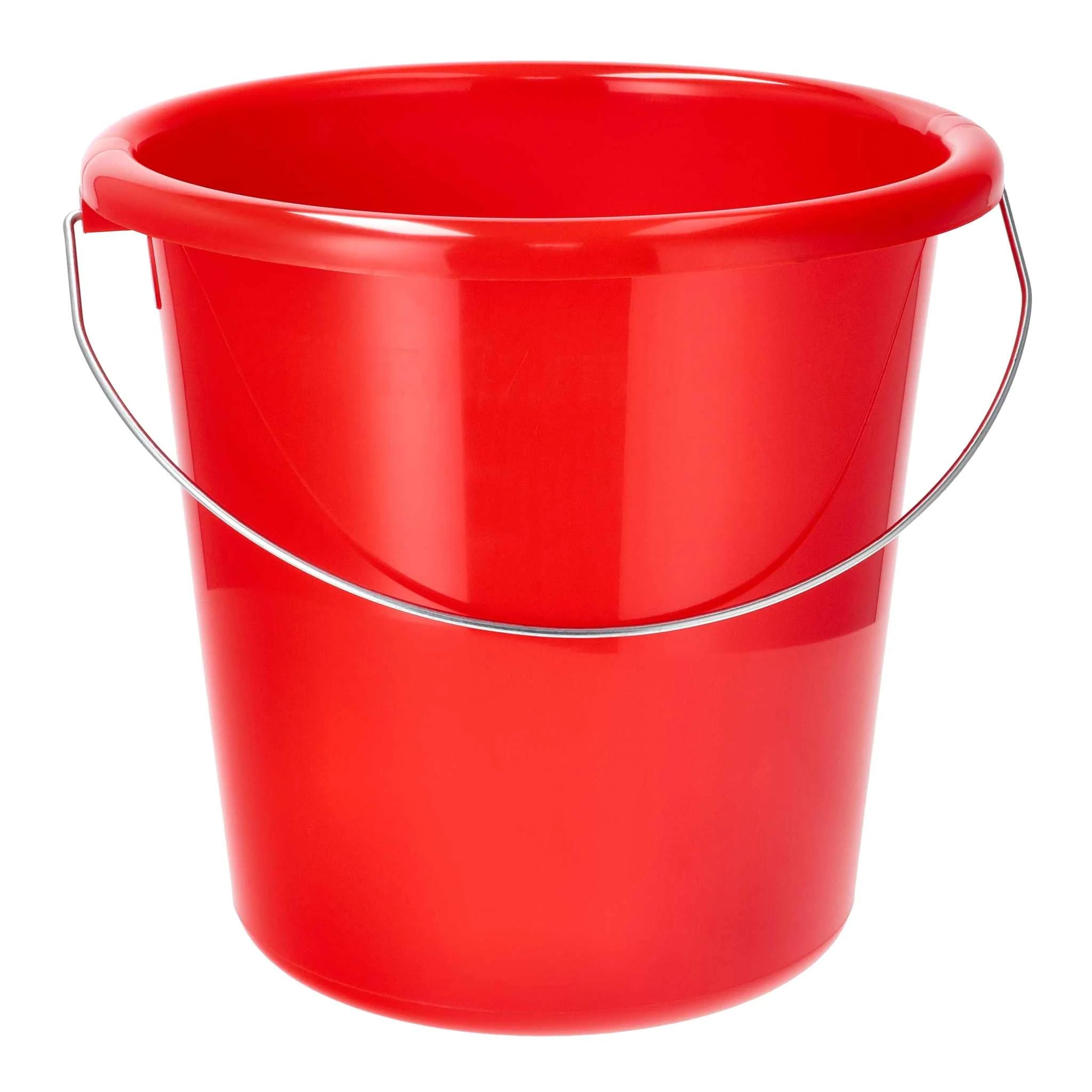 M24–Teko Plastic Haushaltseimer 10L roter Kunststoff Eimer mit Metallgriff