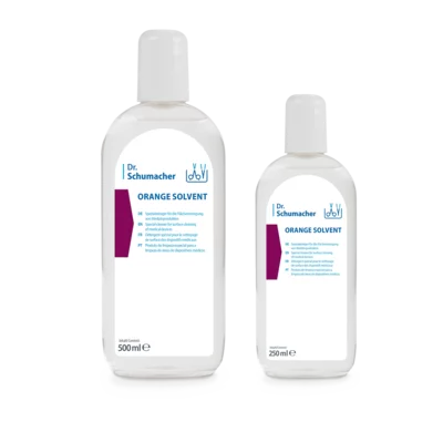 Orange Solvent in a 500ml bottle, featuring a bright orange liquid for cleaning and degreasing.