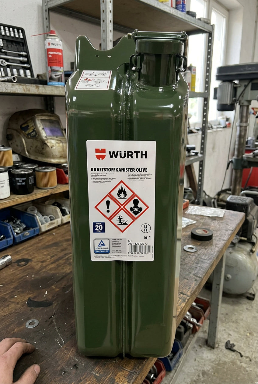 Stahlkanister Olivgrün | 20 Liter Fassungsvermögen