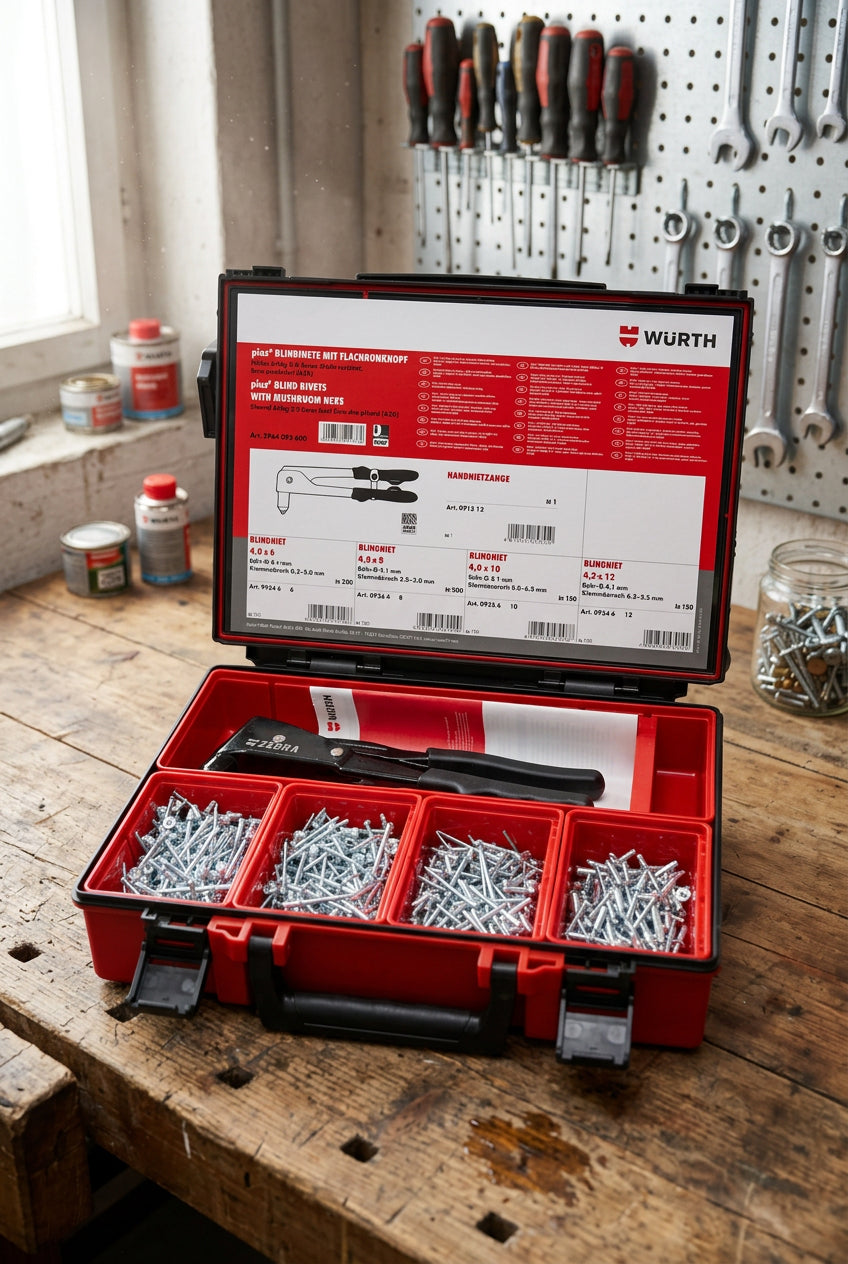 Würth Blindniet Sortiment 701-teilig – Flachrundkopf Standard
