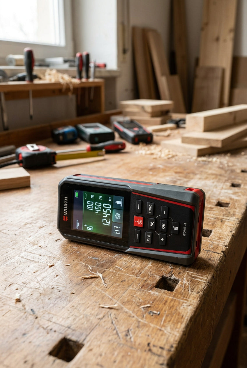 Würth WDM 9-24 Laser-Entfernungsmesser mit Touchscreen und Bluetooth