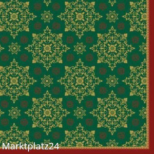 Dunilin-Serviette, 40x40cm, Xmas Deco green, 50 St/Pk. - Marktplatz24